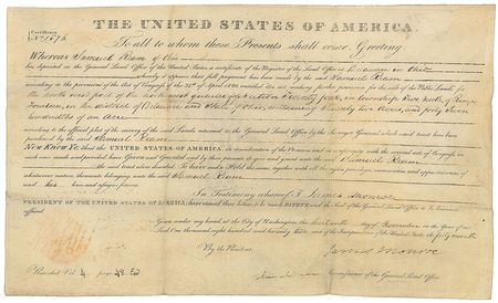 Lot #21 James Monroe Signed Document