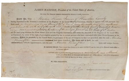 Lot #11 James Madison Signed Document