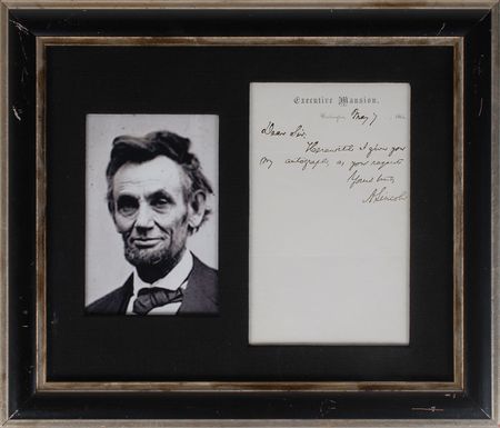 Lot #53 Abraham Lincoln: War-time Lincoln response to an autograph-seeker - Image 1