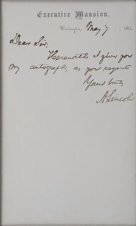 Lot #53 Abraham Lincoln: War-time Lincoln response to an autograph-seeker - Image 2