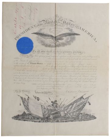 Lot #55 Andrew Johnson: Choice military commission just weeks after ending the Civil War - Image 1
