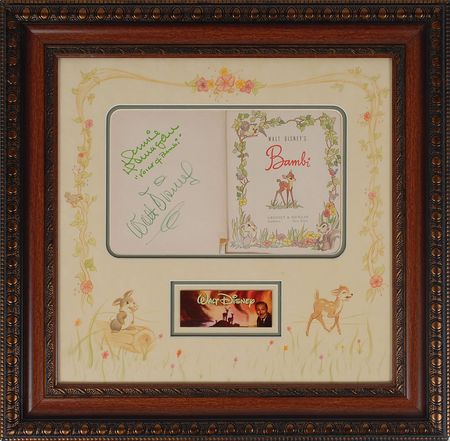 Lot #506 Walt Disney: Beautifully signed by Disney and Donnie Dunagan, the voice of Bambi - Image 1