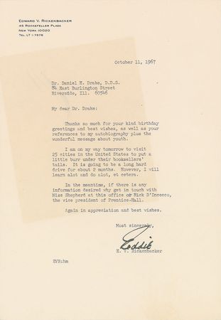 Lot #435 Eddie Rickenbacker Typed Letter Signed - Image 4