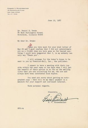 Lot #435 Eddie Rickenbacker Typed Letter Signed - Image 5