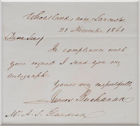 Lot #47 James Buchanan Handwritten Letter Signed - Image 1