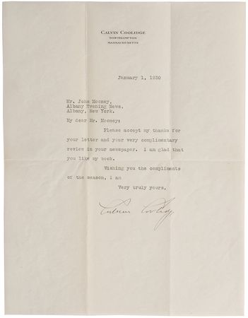 Lot #211 Calvin Coolidge Typed Letter Signed - Image 1