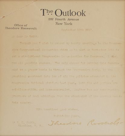 Lot #207 Theodore Roosevelt Typed Letter Signed - Image 1