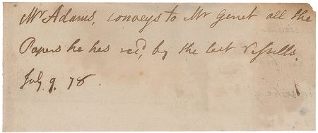 Lot #4 John Adams: With Connecticut burning in