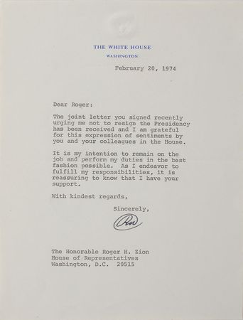 Lot #120 Richard Nixon: Just days before the indictment of the ?Watergate Seven? - Image 1