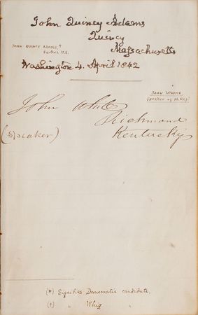Lot #27 John Quincy Adams and Millard Fillmore:
