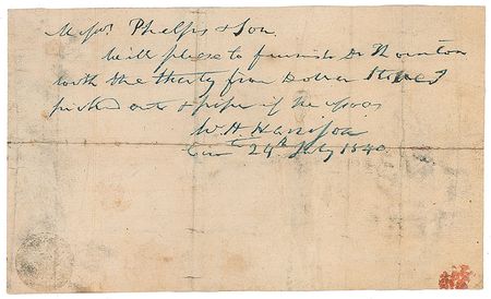 Lot #33 William Henry Harrison Signed Note