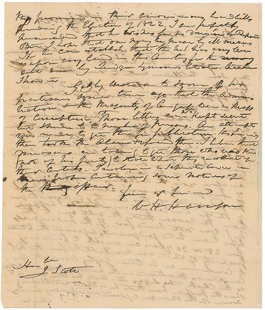 Lot #34 William Henry Harrison: Between positions, Harrison misses out on his desired ambassadorship: “I have long since given up every hope of getting the appointment of Minister to Mexico” - Image 2
