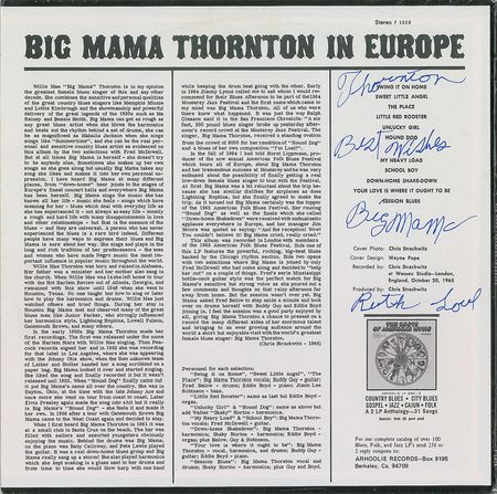 Lot #589 Big Mama Thornton: Pristine example from “Big Mama” - Image 1