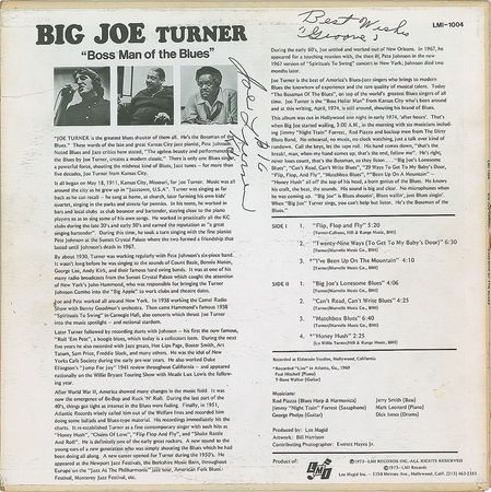 Lot #639 Big Joe Turner and Richard ‘Groove’ Holmes - Image 1
