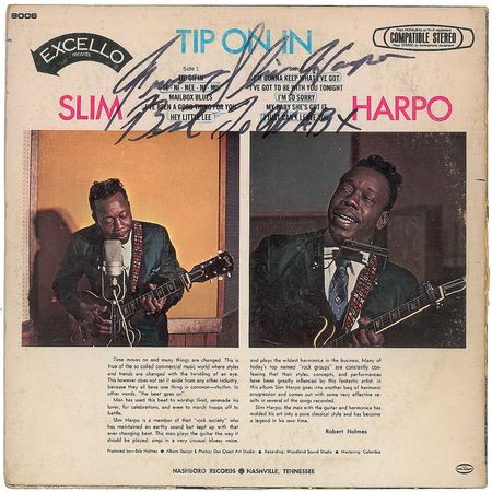 Lot #586 Slim Harpo: Exceptionally rare inscribed album by the blues harp master - Image 1