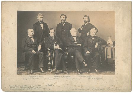 Lot #149 Andrew Johnson Ticket and Photograph - Image 1