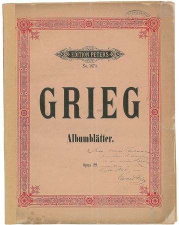 Lot #574 Edvard Grieg Sheet Music - Image 1