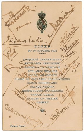 Lot #342 Royalty Menu - Image 1