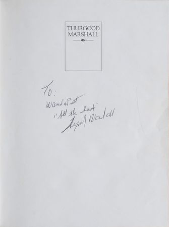 Lot #283 Thurgood Marshall: Rare autobiography of the first African American justice - Image 1