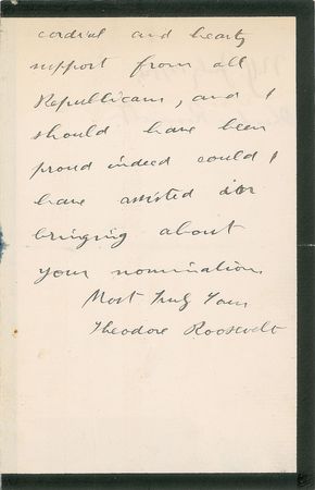 Lot #76 Theodore Roosevelt Handwritten Letter Signed - Image 2
