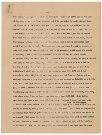 Lot #79 William H. Taft: ?Fall is a bombastes furioso, whom I had to dress down once at Albuquerque before New Mexico came in. He swaggers and blusters and must disgust members of the Senate? - Image 4