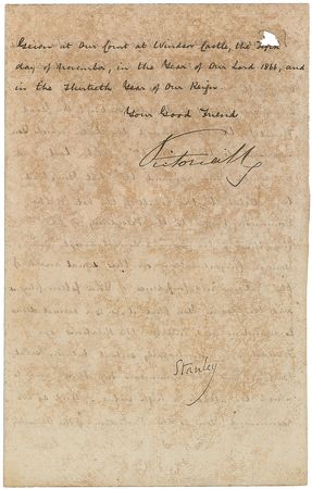 Lot #392 Queen Victoria Signed Letter - Image 2