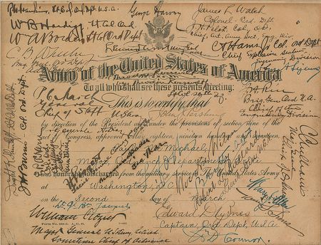 Lot #81 Woodrow Wilson and WWI Officers Signed Document - Image 1