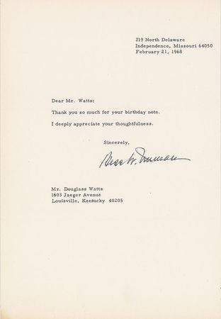 Lot #97 Harry S. Truman Handwritten Note - Image 2