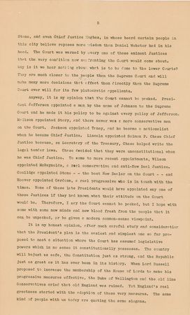 Lot #91 Harry S. Truman: ?I say the Court cannot be packed,? Truman proclaims as he reflects on appointments-gone-wrong by Jefferson, Lincoln, Coolidge, and Wilson - Image 5