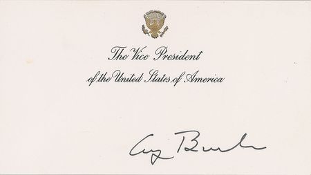 Lot #235 George Bush Signed Photograph and Vp Card - Image 2
