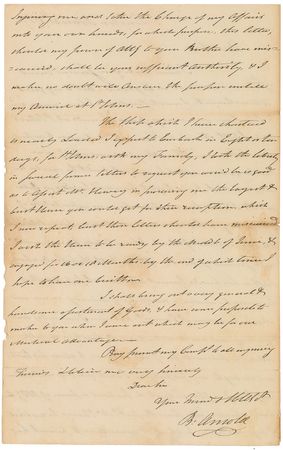 Lot #405 Benedict Arnold: Bewildered Benedict Arnold prepares for a return to the Americas - Image 2