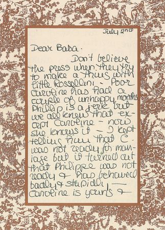 Lot #694 Grace Kelly Handwritten Letter Signed - Image 1