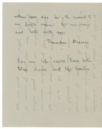 Lot #547 Theodore Dreiser Handwritten Letter Signed - Image 3