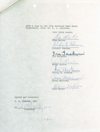 Lot #751 Dean Martin Signed Document - Image 1