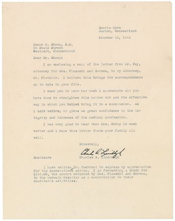 Lot #450 Charles Lindbergh: Unusual Lindbergh archive, reaffirming his “great confidence in the integrity and fairness of the medical profession” - Image 3