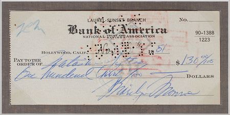 Lot #700 Marilyn Monroe: A 1951 check to her beloved acting coach - Image 2