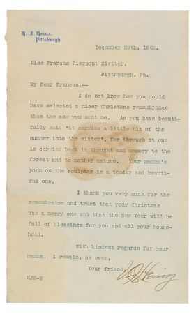 Lot #373 Henry J. Heinz Typed Letter Signed - Image 1