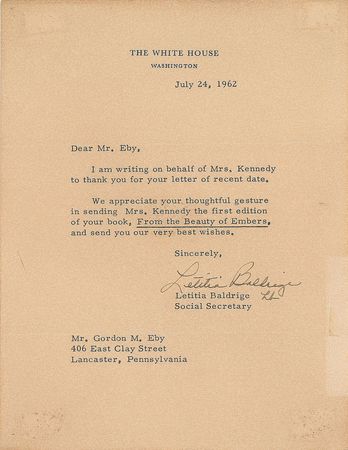 Lot #114 Jacqueline Kennedy White House Card - Image 2
