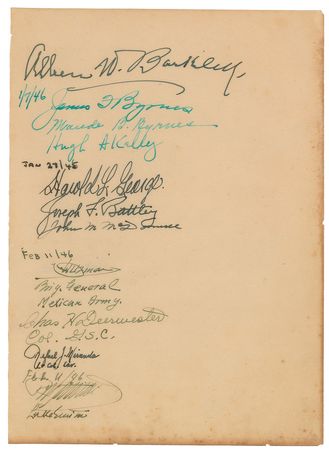 Lot #94 Harry S. Truman: One-of-a-kind guest book from the ?Sacred Cow,? Truman?s Air Force One - Image 2