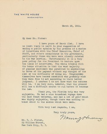 Lot #5065 Warren G. Harding - Image 3