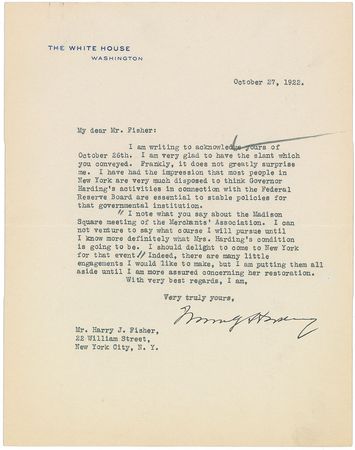 Lot #5065 Warren G. Harding - Image 4