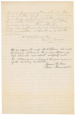 Lot #347 Confederate Colonel E. P. Jones Signed Document - Image 2