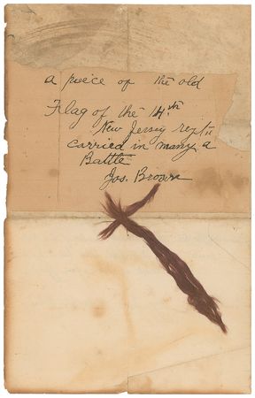 Lot #357 14th New Jersey Regiment Flag Remnant and Letter - Image 4