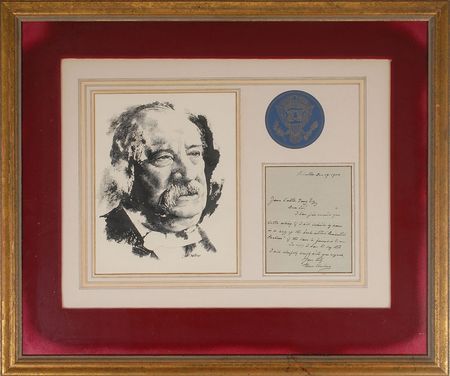 Lot #131 Grover Cleveland: Cleveland agrees to ?subscribe my name in a copy of the book entitled ?Presidential Problems?? - Image 1