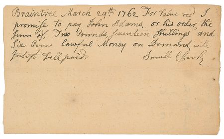 Lot #7 John Adams Signed Document