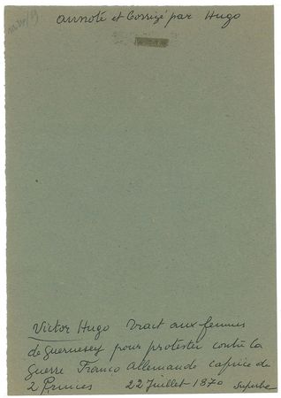 Lot #584 Victor Hugo: Hugo the antiwar activist: ?All the women from the island, the poor as the rich, are shredding linen or bringing cloth? - Image 3