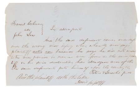 Lot #48 Abraham Lincoln: Lincoln legal brief written entirely in his hand - Image 1