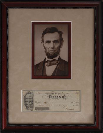 Lot #49 Abraham Lincoln: Rare Lincoln signed check to ?Self? less than two months before his assassination - Image 1
