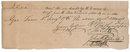 Lot #3 George Washington: Choice 1785 Patowmack