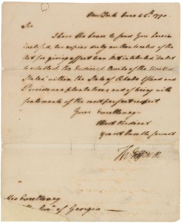 Lot #11 Thomas Jefferson: Forwarding “‘An Act to